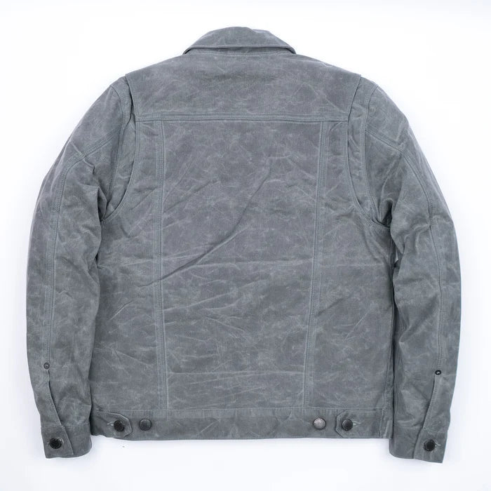 Freenote Cloth Riders Jacket Waxed Canvas - Charcoal with Rust Interior