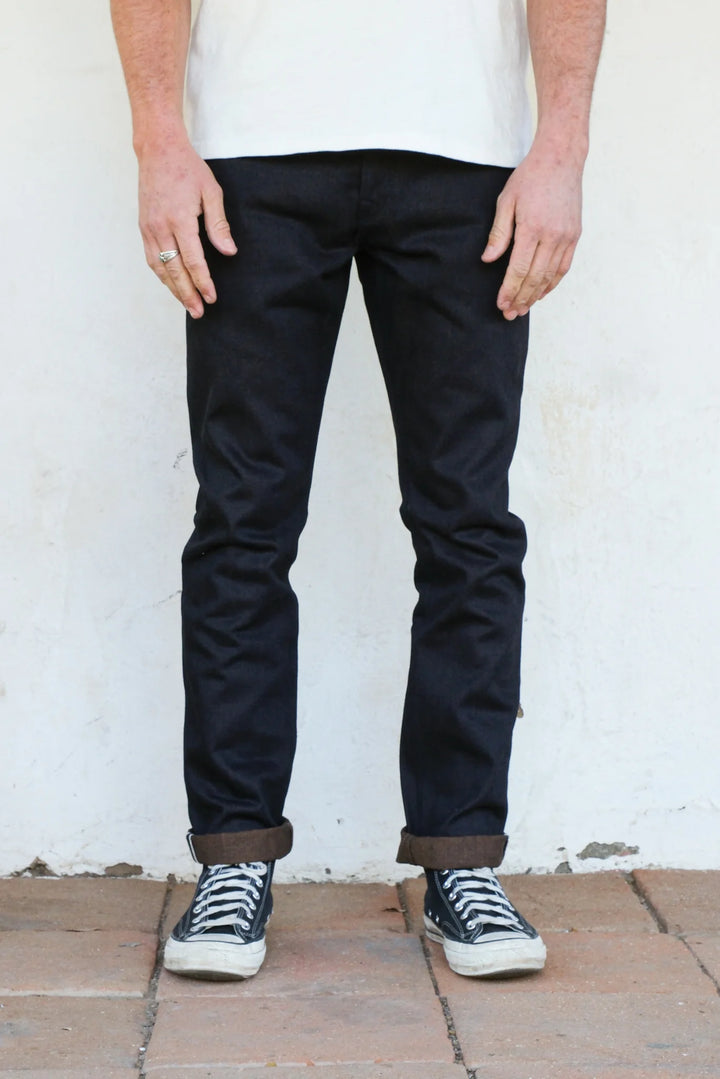 Freenote Cloth Portola Classic Taper 16oz - Indigo Brown Denim
