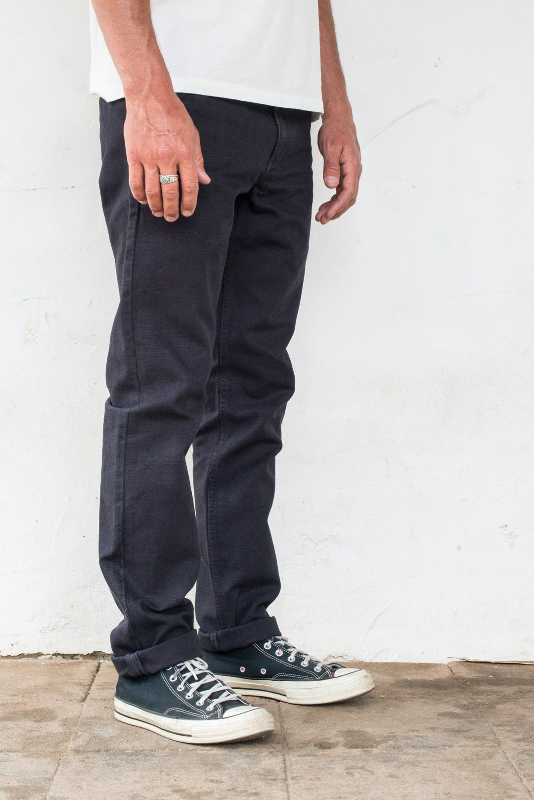 Freenote Cloth Workers Chino Slim Fit 14oz Slub - Black