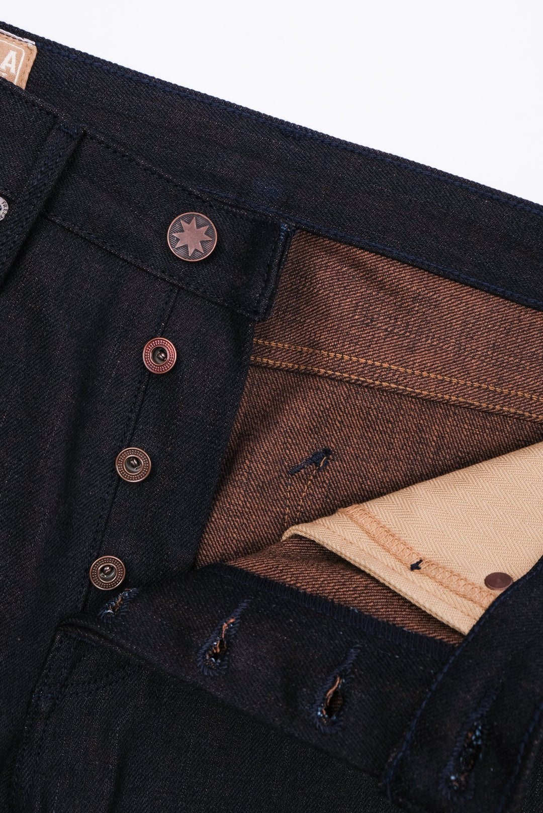 Freenote Cloth Portola Classic Taper 16oz - Indigo Brown Denim